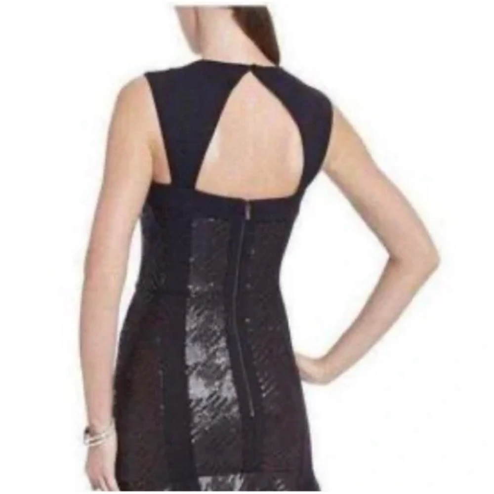 BCBGMAXAZRIA Noelle Black Sequin Flounce Mini Dress Size 8 NWT - Picture 8 of 16